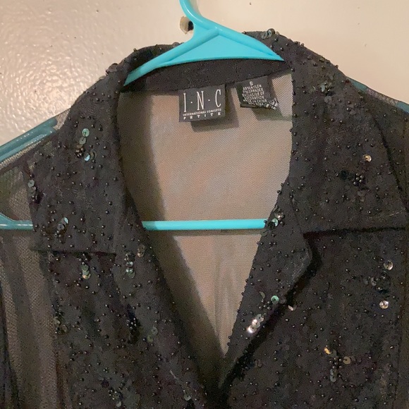 Beautiful black nylon lace blouse, size S - Picture 3 of 3